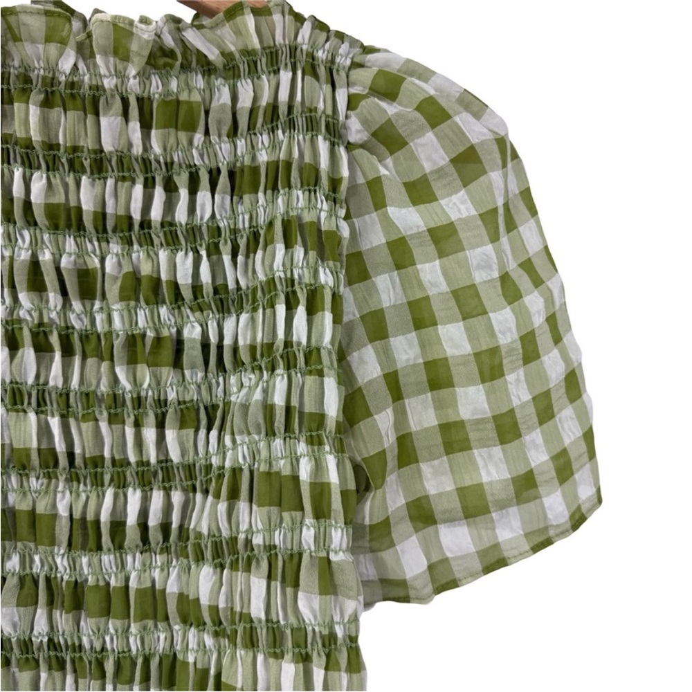 Lisa Says Gah Chiara Gingham Top Sz M - Picture 2 of 7